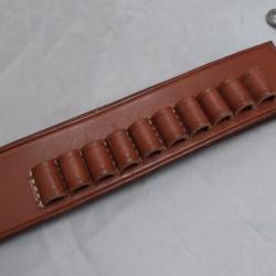 Porte-cartouches en cuir - JAVELOT - cal 38 - 10 cart