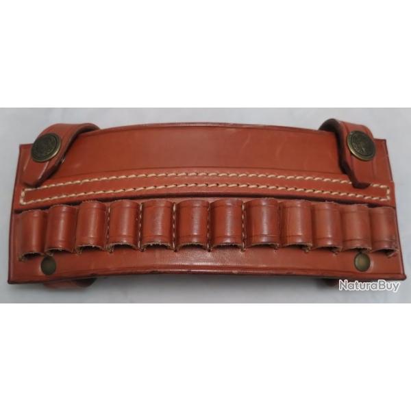 Porte-cartouches en cuir - JAVELOT - cal 38 - 12 cart