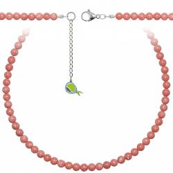 Collier en thulite - Perles rondes 6 mm - 70 cm