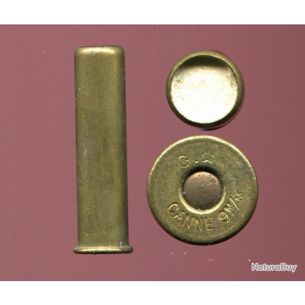 9 mm Canne-Fusil  grenaille - beau marquage identifiant l'usage : G* CANNE 9 - tui 39 mm