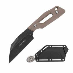 Couteau De Cou TAC FORCE Lame Acier 3Cr13MoV Manche Tan G10 Etui FRN TFFIX123GN