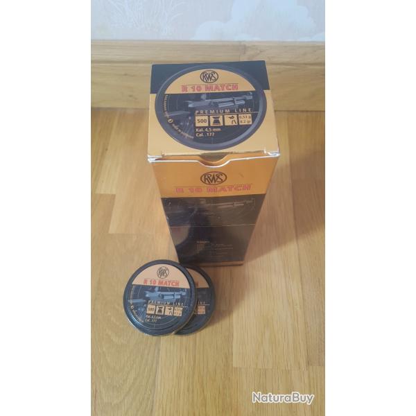 PLOMBS RWS R10 MATCH 4.49 0.53 g CARABINE 12 boites