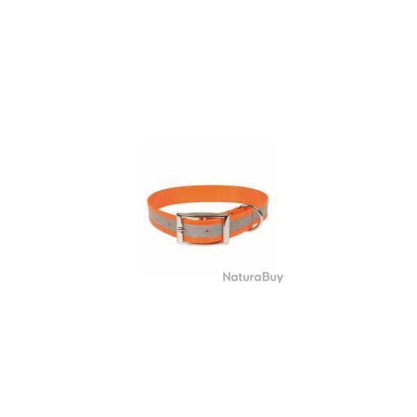 COLLIER BIOTHANE 25MM REFLECHISSANT ORANGE