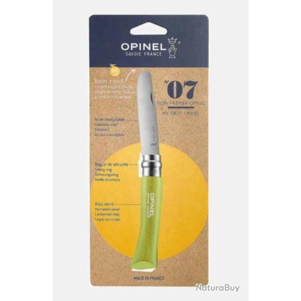 MON PREMIER COUTEAU OPINEL N7 BOUT ROND VERT