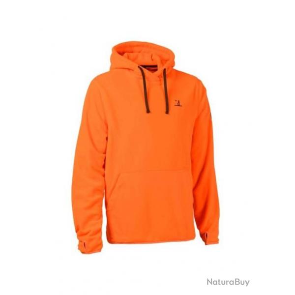 SWEATSHIRT PERCUSSION POLAIRE A CAPUCHE ORANGE