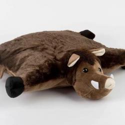 Coussin sanglier en peluche 54x54 cm