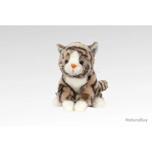 Peluche Chat tigré gris 20 cm