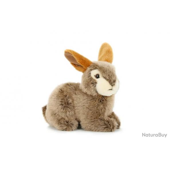 Peluche Lapin brun couché 20 cm