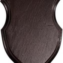 Ecussons trophee chevreuil bois sombre,22x13cm