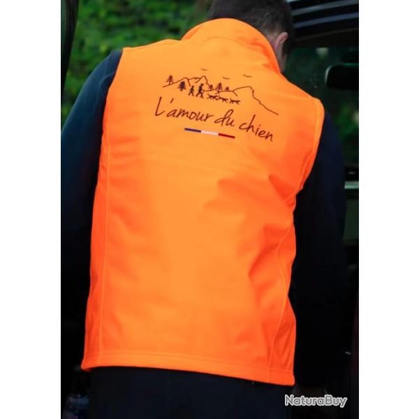 Softshell sans manche Chasse Tricolore Orange S