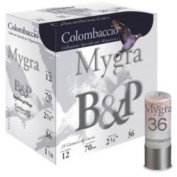 Cartouches B&P Mygra Comlombaccio 12 cal.12/70mm N°5.5 36G bourre à jupe boite de 25