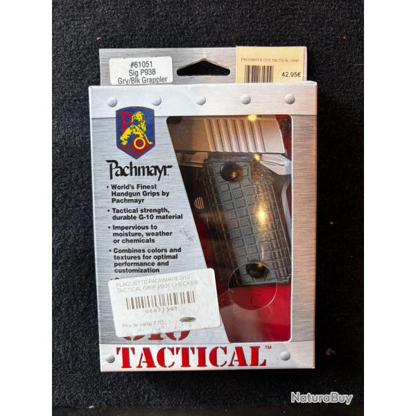 DESTOCKAGE !! PPOIGNEE PACHMAYR G10 TACTICAL GRIP SIG SAUER P938 CHECKER GRAY BLACK