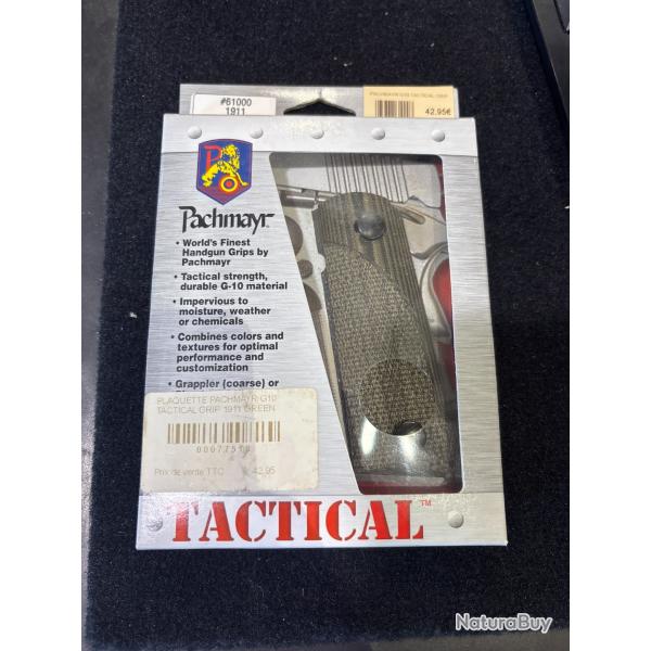 DESTOCKAGE !! POIGNEE PACHMAYR G10 TACTICAL GRIP 1911 GREEN CHECKER