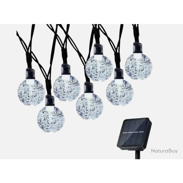 Guirlande Solaire Extrieur Cristal 8 Modes tanche IP65 Fte Jardin Blanc 9.5 m - 50 led
