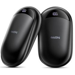 Chauffe-mains rechargeables 2 paquets magnétiques 3 réglages chauffage rapide électrique noir