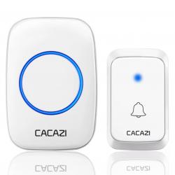 Sonnette sans fil étanche à piles 300M portée 36 mélodies maison commerce Blanc