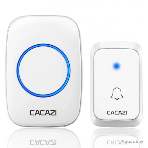 Sonnette sans fil tanche  piles 300M porte 36 mlodies maison commerce Blanc