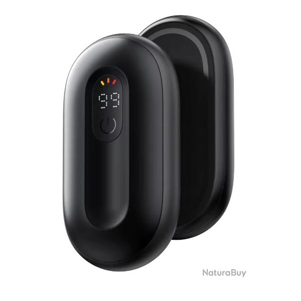 Chauffe-mains rechargeables 2 paquets magnétiques 3 réglages chauffage rapide électrique noir neuf