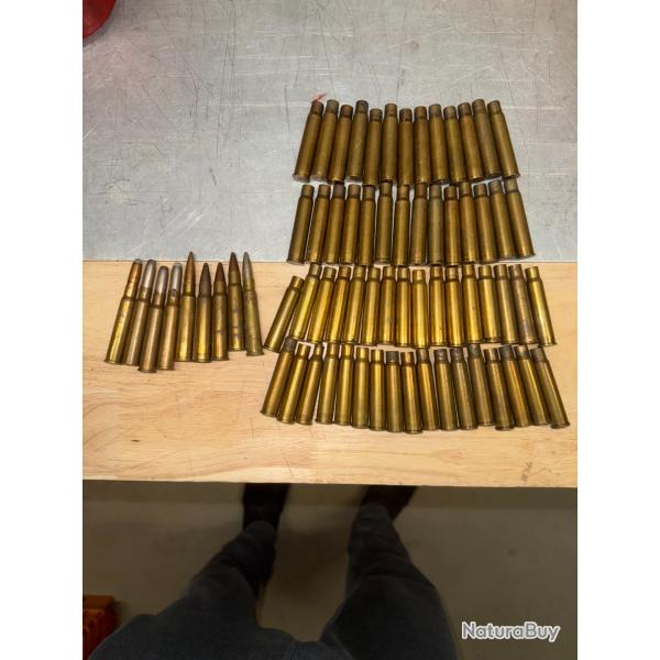 LOT DE BALLES ET DOUILLES CALIBRE 8 X 57 JRS