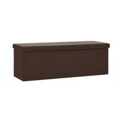 Banc de rangement pliable marron 110x38x38 cm PVC MDF pratique gain de place intérieur