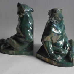 Ours Serre-livres grès flammé Rambervillers Alphonse Cytère