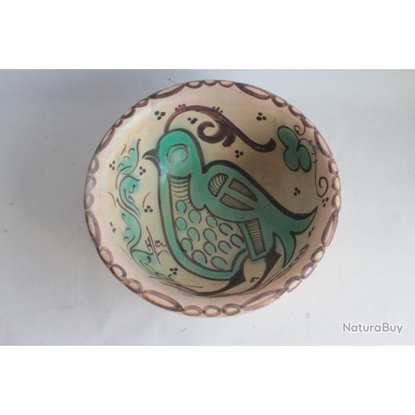 Coupe cramique Oiseau Artes Manises Espagne