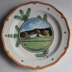 Assiette faïence Sous la Roche la Sagne 1905 Suisse