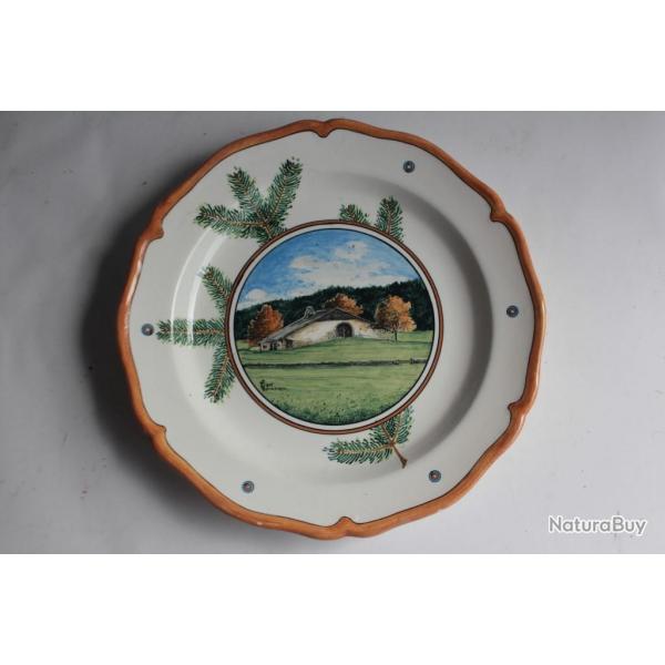 Assiette faence Sous la Roche la Sagne 1905 Suisse
