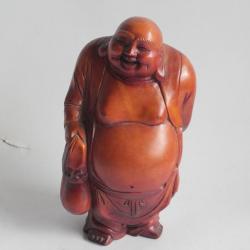 Bouddha rieur bois sculpté