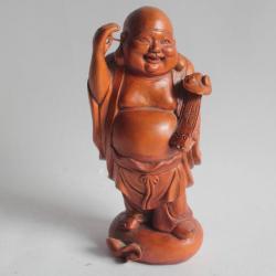 Bouddha rieur bois sculpté
