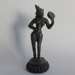 Statuette bronze Danseuse hindoue seins nus Inde