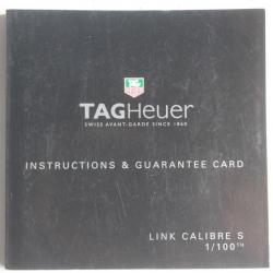 TAG HEUER livret notice montre Link calibre S 1/100th