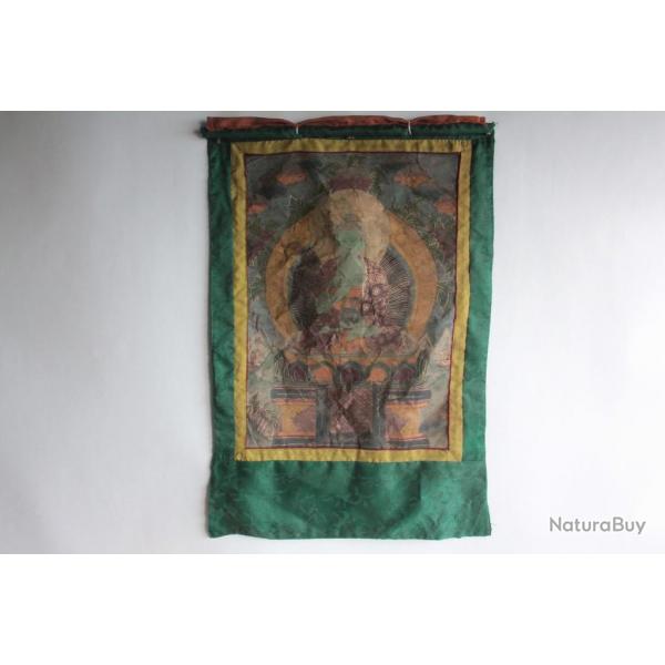 Peinture  l'huile sur toile thangka Bouddha Bouddhisme tibtain