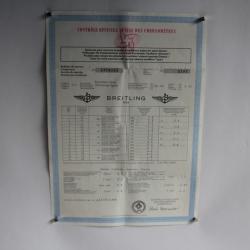 BREITLING Certificat chronomètre Automatique Chronographe type I