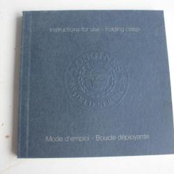 LONGINES livret notice montre boucle déployante