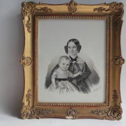 Dessin original crayon enfant Suisse Schweizer-Hirzel XIXe siècle