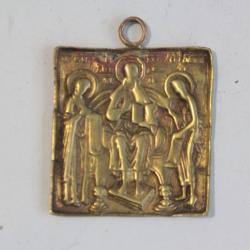Pendentif Icône orthodoxe bronze Déisis