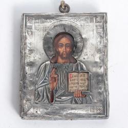 Icône orthodoxe argent Vierge à l'enfant