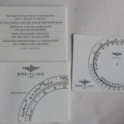 BREITLING livret notice montre Chronospace et règle
