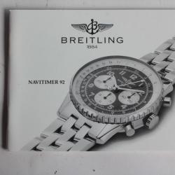 BREITLING livret notice montre Navitimer 92