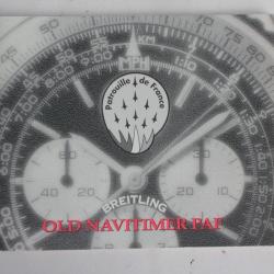 BREITLING livret notice montre Old Navitimer Paf