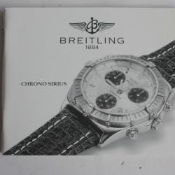 BREITLING livret notice montre Chono Sirius
