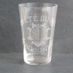 Gobelet verre gravé souvenir Mi-été du Pré d'Aubonne Suisse