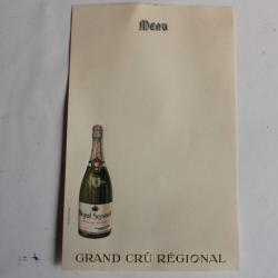 Menu gaufré Royal Seyssel Grand cru régional Champagne