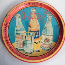 Plateau publicitaire tôle Vittel La vittelloise 1950 Bistrot