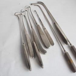 Lot Ancien Instrument médicale 9 curettes ORL chirurgie