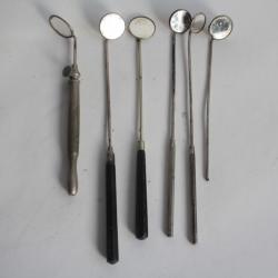 Lot Ancien Instrument médicale 6 miroirs chirurgie