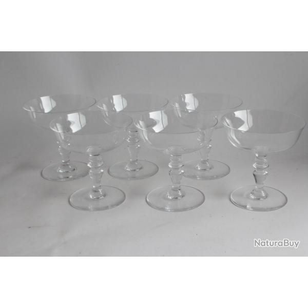 BACCARAT 6 Coupes  champagne cristal Vence