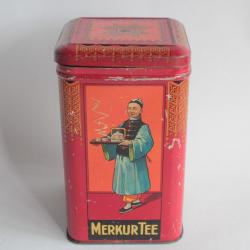 Boîte à thé tôle lithographiée thé Mercure