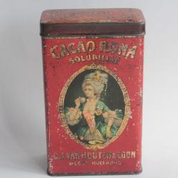 Boîte chocolats tôle lithographiée Cacao Rona solubilisé